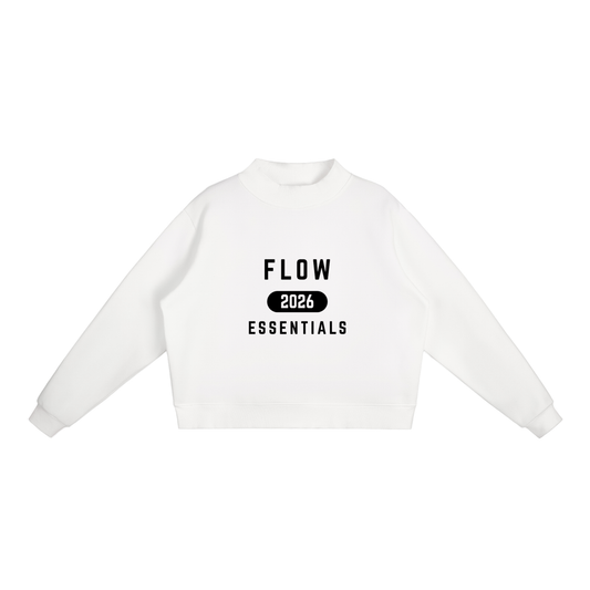 Women's Vintage Mock-Neck Crew Sweatshirt