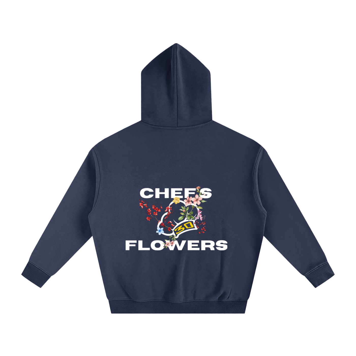 Unisex Chef's Flowers Oversized Hoodie - Darks