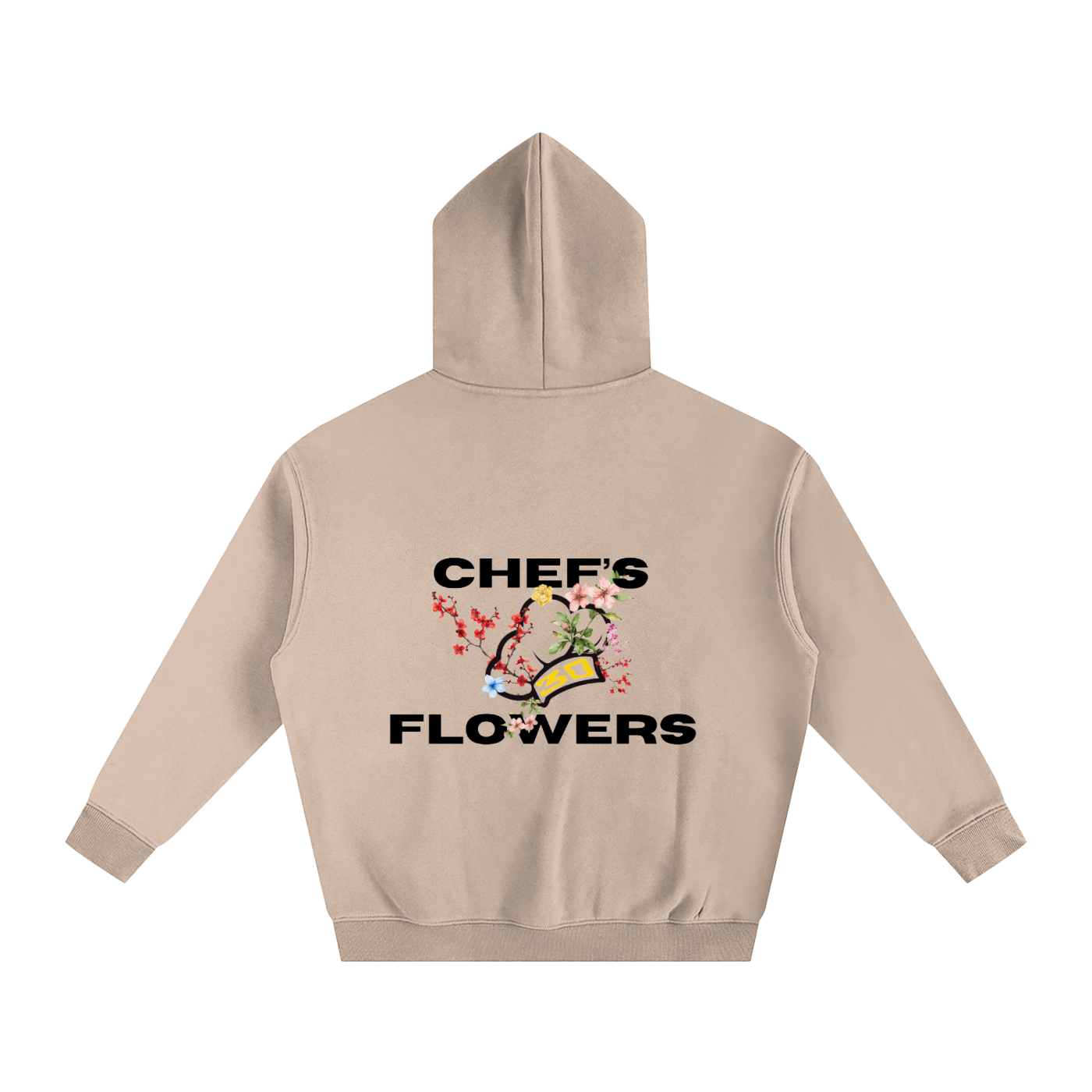 Unisex Chef's Flowers Oversized Hoodie - Lights
