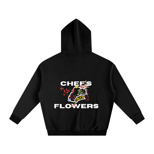 Unisex Chef's Flowers Oversized Hoodie - Darks