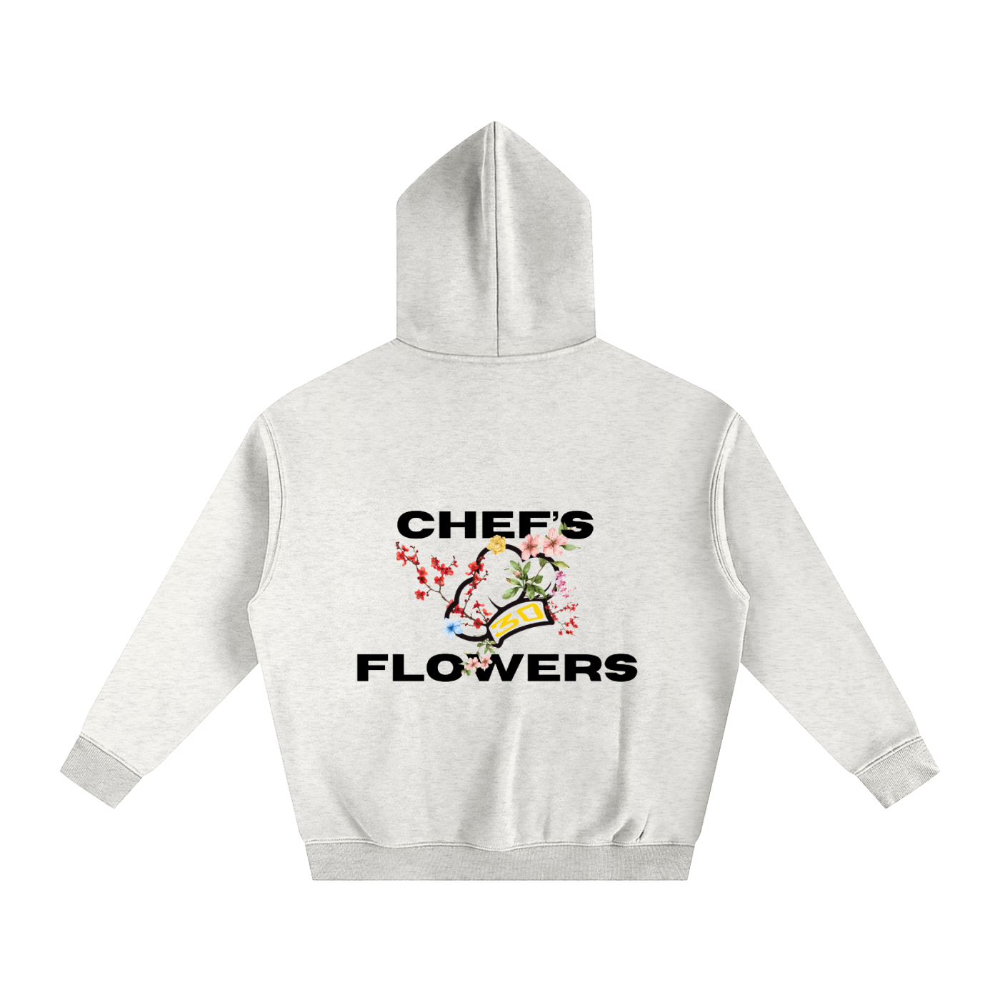 Unisex Chef's Flowers Oversized Hoodie - Lights